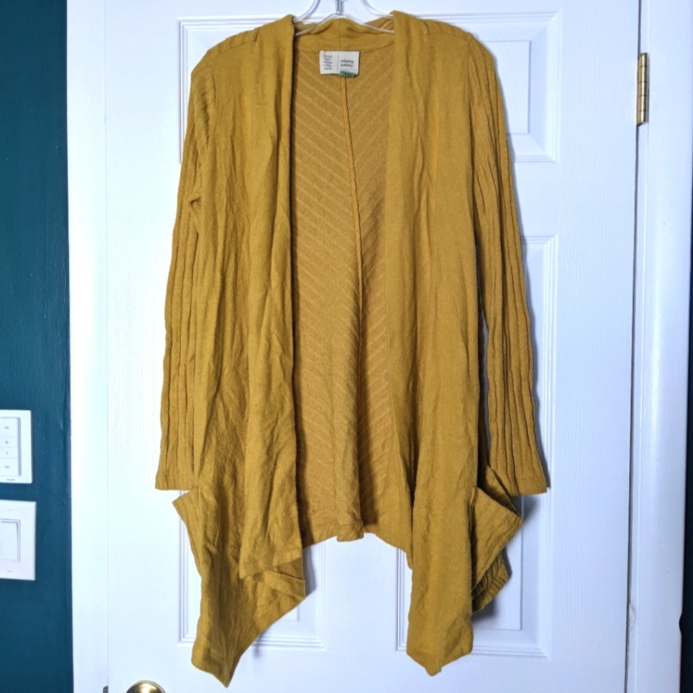 Anthropologie mustard yellow cardigan